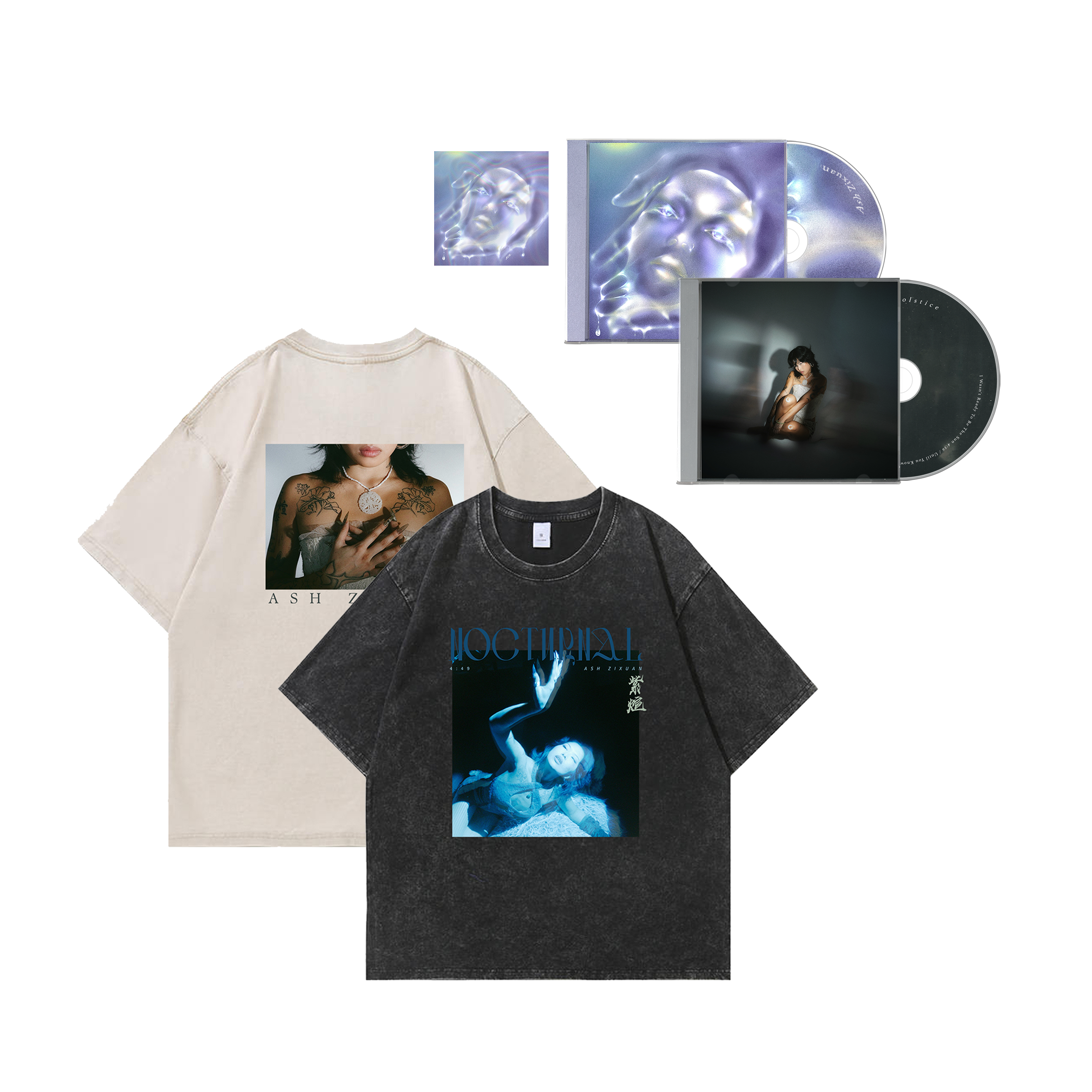 DAY 1 PACK - SIGNED EP1 & EP2 CDS + Nocturnal TEE + Solstice TEE + Holding Water STICKER